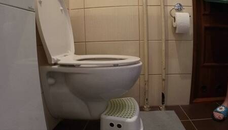 VERY loud toilet shots after tough day