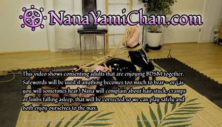 Girl in hogtie escape challenge, rewarded with magic wand