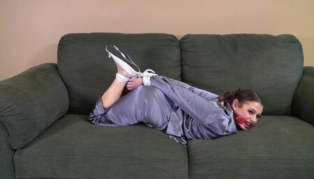 1442 Ebs in Satin Pyjamas Hogtied