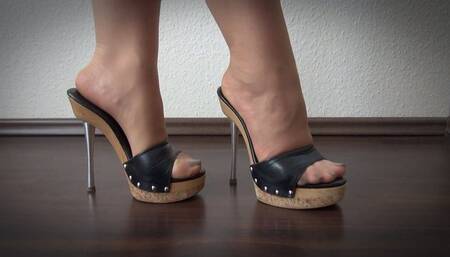 stiletto clogs and nylons