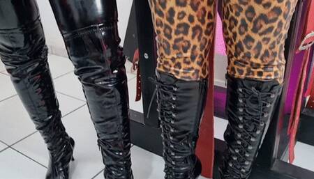 Part 1 Big woman sucking two dildos very hungry