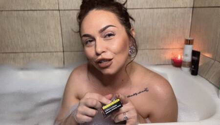 Smoking red malrboro in the bathtub