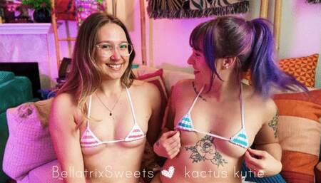 hairy armpit micro bikini licking