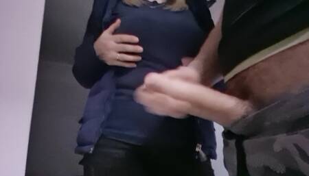 The Guy Took Out His Big Dick and Showed It to His New Neighbor Girl