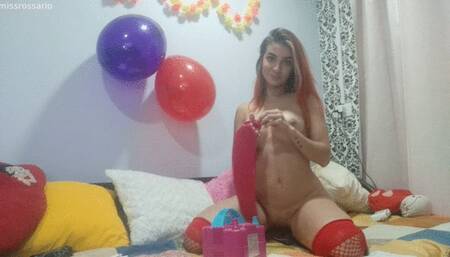 Sexi looner girl long balloon cum 1
