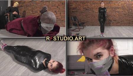 Pandora in tight mummification - Humiliating shoes and socks sniffing - Part 1 (FULL HD MP4)