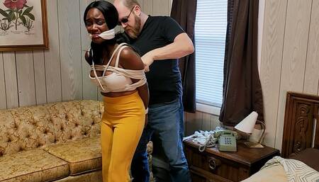 #0029 Motel Damsel Tied Up, Cleave Gagged, Groped and Left to Struggle in Rope Bondage - All On Screen! Mobile View SD Version