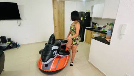 LOONER, RIDE ON GIANT INFLATABLE SHARK AND A BOAT