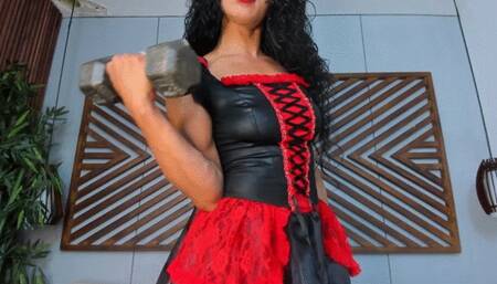 Halloween biceps pump with exploding neck veins