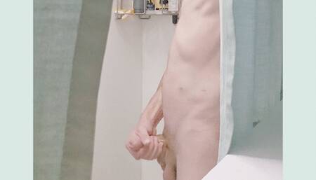 Private Cox letting off a little steam in the Shower