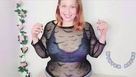 Jerk off to My blue, lace bra! (ID # 1921 HD 1080rez)