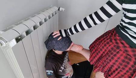 Slaps, spits, Halloween hard foot gag