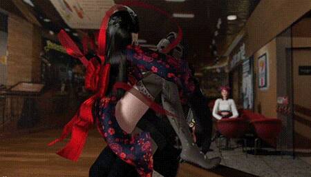 Cosplay Nylon Girl Sex in the Public Supermarket