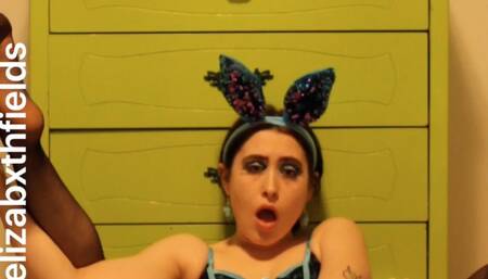 easter bunny makes a puddle