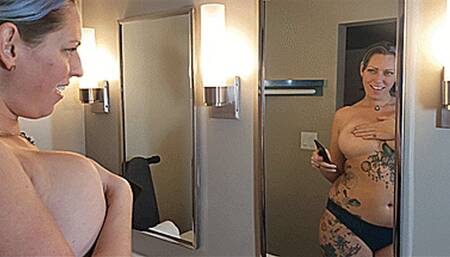 Making A Hand Bra While I Admire My Sexy Body In The Mirror (SD 720p WMV)