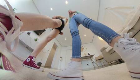 Stuck to Adita and Nikkis beautiful Bodies Part 1 6K VR360