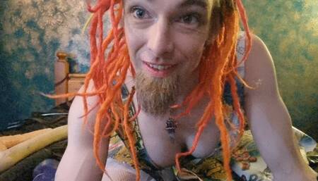 50mins dressed in a PVC 50's dress, Playing with a range of big toys, inflatables and a fuck machine with hard orgasms