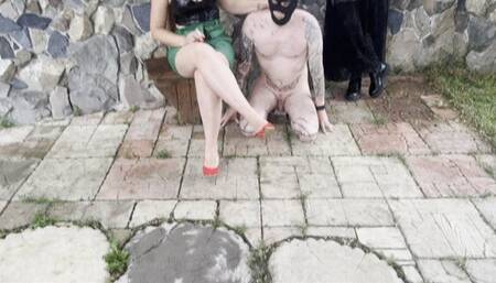Human Ashtray, Smoking fetish and punishment with faceslaps and spit