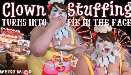 BBW Clown Stuffing Turns Into Pie in the Face Punishment - WMV