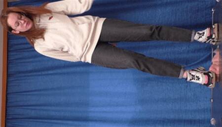 Floor-face under dirty Balenciaga sneakers on 19 y.o. girl (part 5 of 7), flo587x 1080p