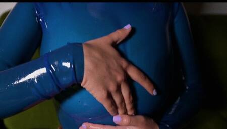 Blue Latex Boobs
