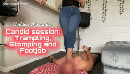 Candid Session: Trampling, Stomping, Foot worship and Footjob