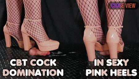 CBT Domination in Sexy Pink Heels, Bootjob and Kicking (Close Version) - TamyStarly - Shoejob, Ballbusting, Trample, Trampling, Stomp, High Heels