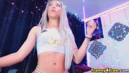 Ladyboy Jerking Her Massive Cock On Cam