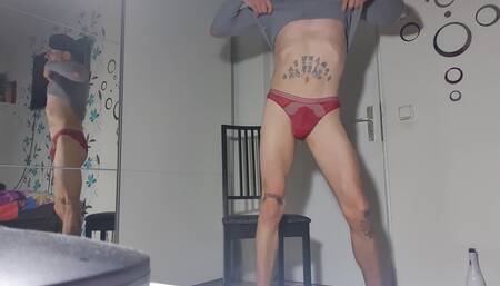 Dancing with striptease for the first time