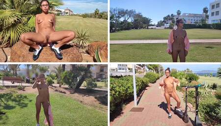Cute Little Latina Doll, Walking Naked Through the City, People See Me Masturbating