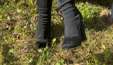 Lick my thigh high boots and feet POV
