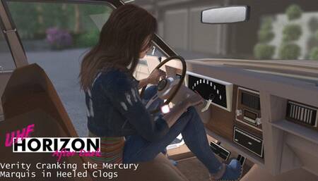 Verity Cranking the Mercury Marquis in Heeled Clogs 720p
