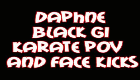 Daphne black gi karate POV and face kicks