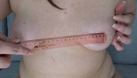 Spank tits with a ruler