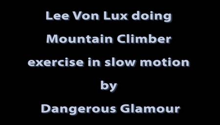 Lee Von Lux doing mountain climbers in slow motion