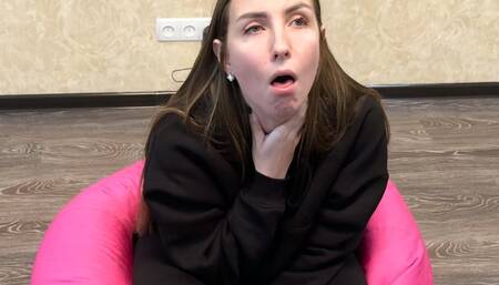 Strong cough of a sick girl