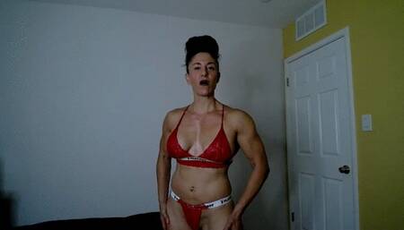 Worship Your Muscle Goddess in Red