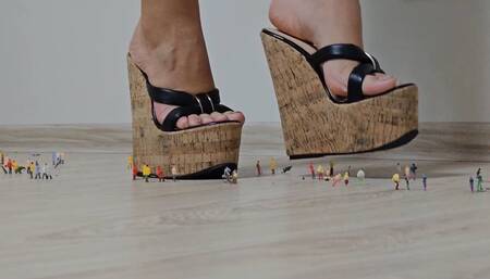 Giantess Crushes Tinies in 6 Different Pairs of Shoes