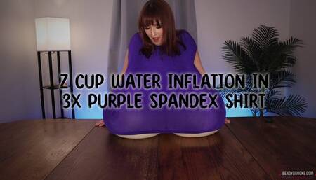 Z Cup Water Inflation in 3X Purple Spandex Shirt
