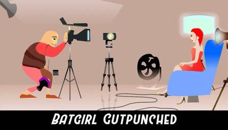 Damsel Batgirl Gut punched Hard