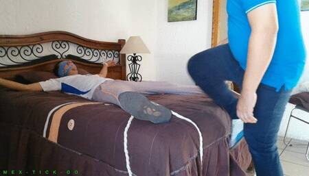 Full-Body Tickling Of Petite In Helplessly X-Position, Gagged & Blindfolded