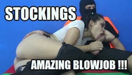 PANTYHOSE STOCKINGS BLOWJOB 231102B2 VIOLET WEARING SEXY STOCKINGS WHILE SUCKING COCK + FREE SHOW SD MP4