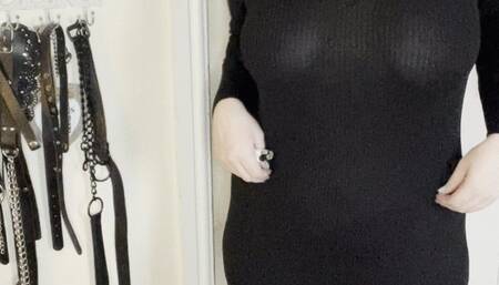Smoking in my long black sparkly dress, ready for a date