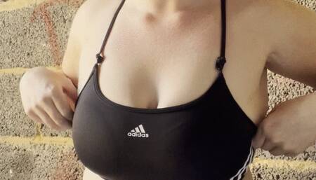 Smoking in my sports bra and leggings