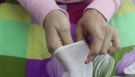 Latex Surgical Gloves and Shiny Hands