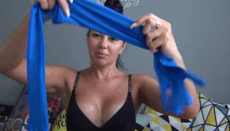 Blue gloves on my throat IV