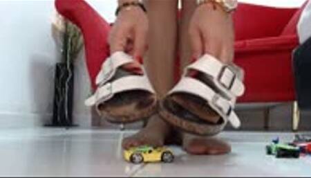 crushing  in nylons and sandals 5 toycar very sexy
