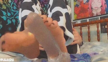 Cute Emo Tgirl Plays with New Toy