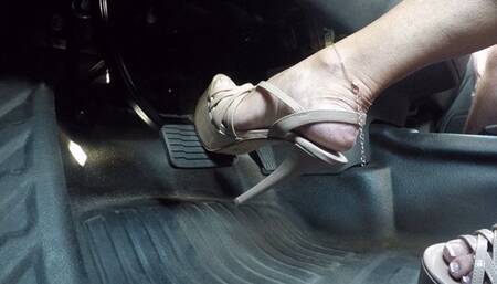Platform Stilettos extreme pumping in big truck