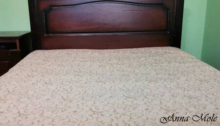 A beauty in a bikini with a perfect body with beautiful small breasts caresses her nipples and masturbates her pussy